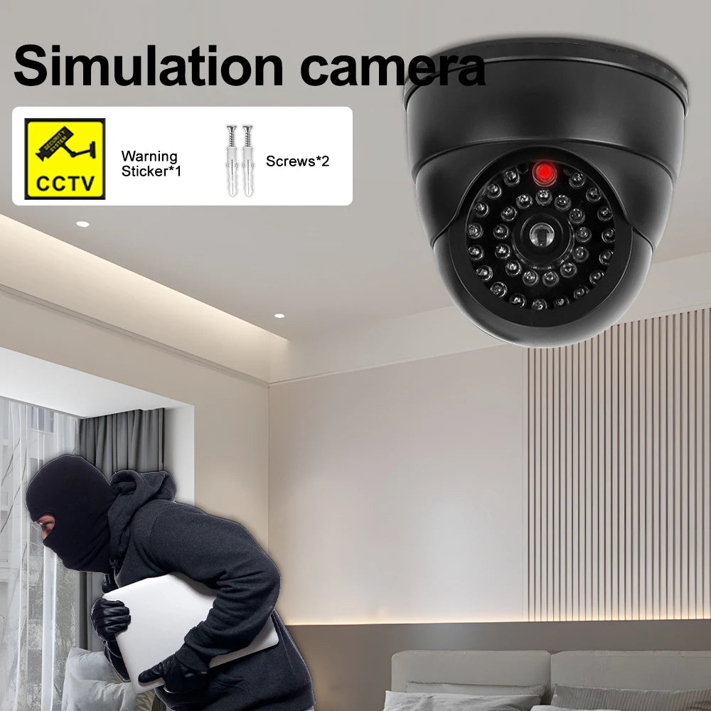 Fake Camera Dummy CCD Security Camera Simulation Camera Realistic Red Flashing Led Home Office Surveillance System Scare Theft